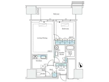 麻布台ヒルズレジデンスB(1LDK/9階)の間取り写真