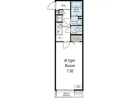 リブリ・リバーサイド・住川(1K/1階)の間取り写真
