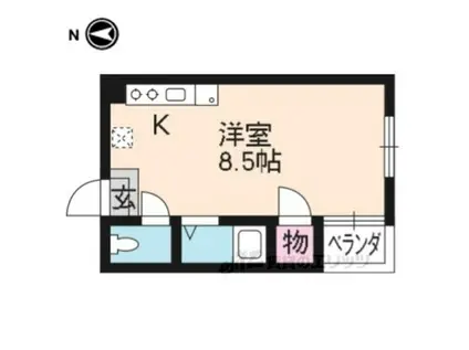 みやびハイツ(ワンルーム/2階)の間取り写真