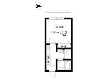 グリーンリーフ綱島(1K/1階)の間取り写真