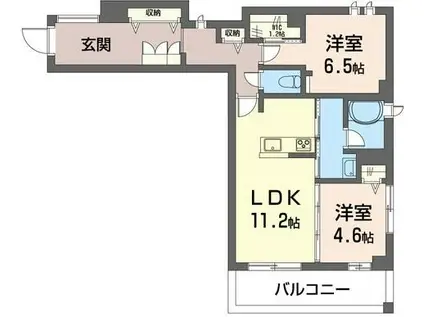 ラヴィベール(2LDK/2階)の間取り写真