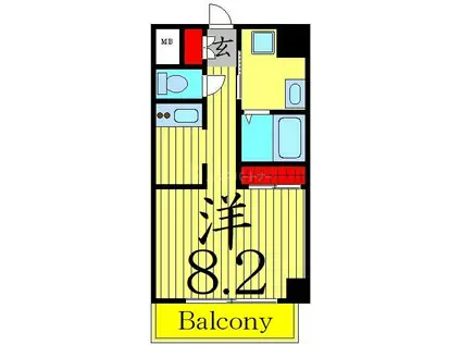 シーウェーブ東綾瀬(ワンルーム/4階)の間取り写真