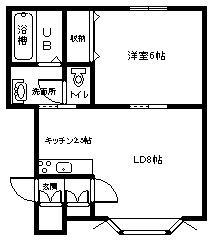 ロシュ7・1B(1LDK/1階)の間取り写真