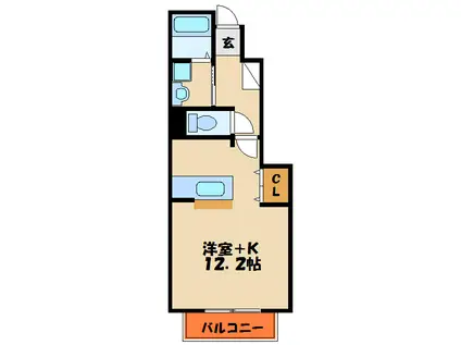 ビレッジコート・ピュア・ノース(ワンルーム/1階)の間取り写真