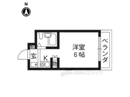 ウエストコート1(1K/2階)の間取り写真