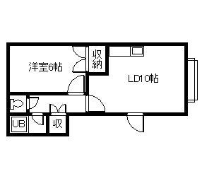 レジデンス関(1LDK/2階)の間取り写真