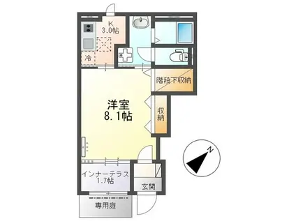 安城市東端町(1K/1階)の間取り写真