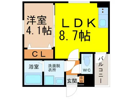 MOVE生駒イースト(1LDK/2階)の間取り写真