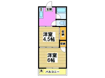 美幸荘(2K/2階)の間取り写真