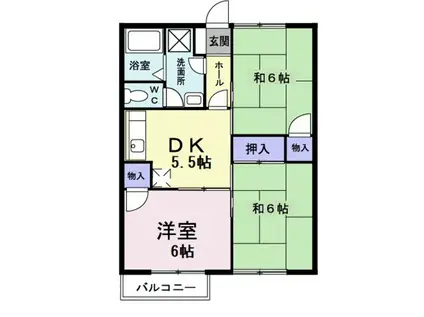 サンヒルズ横井上(3DK/1階)の間取り写真