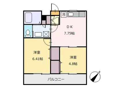 サンライズパレス南行徳(2DK/2階)の間取り写真