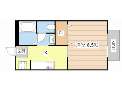 サンライフソシア(1K/2階)の間取り写真