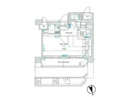 ブランノワール早稲田(ワンルーム/6階)の間取り写真