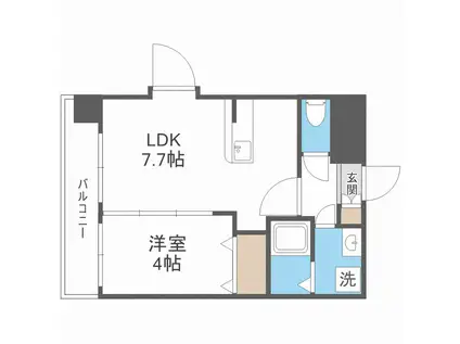 第43川崎ビル(1LDK/2階)の間取り写真