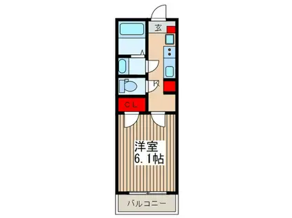 アスティオ(1K/1階)の間取り写真