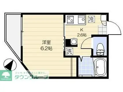 シャンテひばりヶ丘(1K/2階)の間取り写真