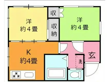 クリムソン柏(2K/1階)の間取り写真