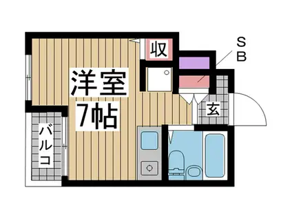 グランピア下山手(ワンルーム/4階)の間取り写真