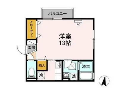 リビングタウン豊成 A(ワンルーム/2階)の間取り写真