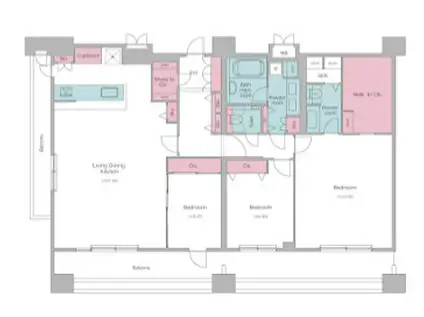 レジディア西麻布(3LDK/14階)の間取り写真