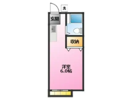 コスモハイツ(ワンルーム/2階)の間取り写真