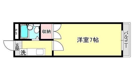 ジェントリィ下中野(1K/1階)の間取り写真