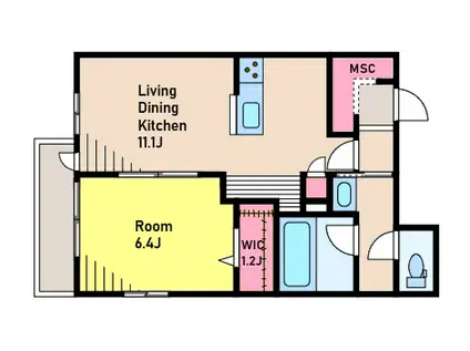 中央8丁目メゾン(1LDK/2階)の間取り写真