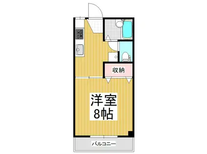 アローハイツ(1K/1階)の間取り写真