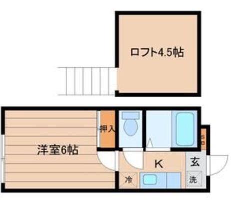 サントラコート南光台(1K/1階)の間取り写真