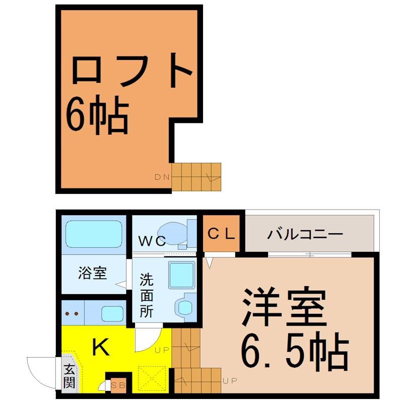 カーサ さくらI(1K/1階)の間取り写真