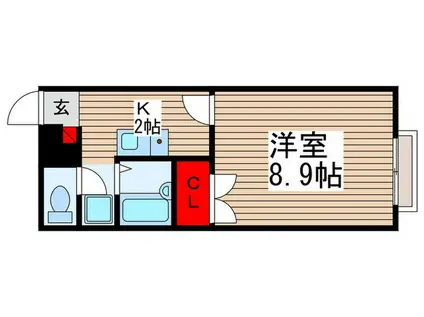 アムールグラン(1K/1階)の間取り写真