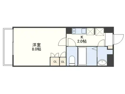レキシントン・スクエア鍋島(1K/6階)の間取り写真