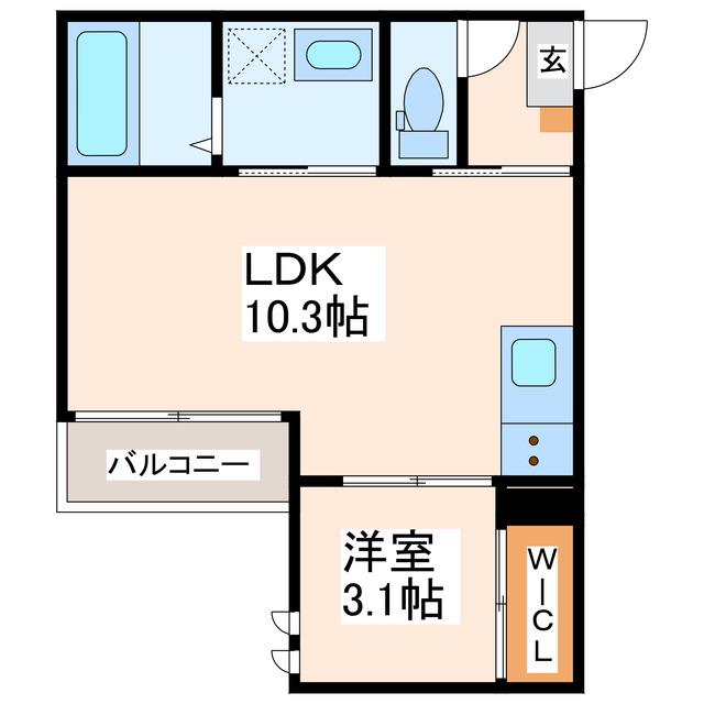 REGALEST東海学園前(1LDK/2階)の間取り写真