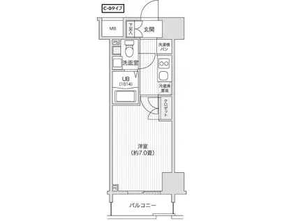 レジディア笹塚II(1K/4階)の間取り写真