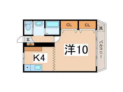 エムテス石和(1K/3階)の間取り写真