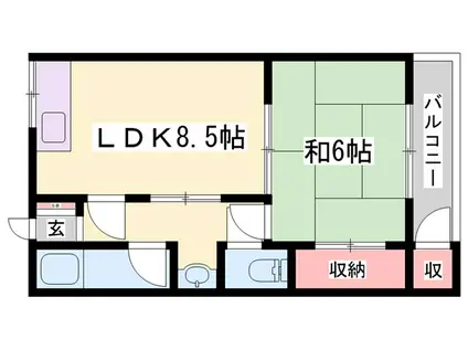大黒ビル(1LDK/2階)の間取り写真