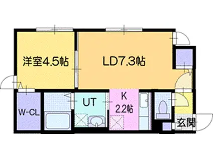CELEBRO(1LDK/2階)の間取り写真