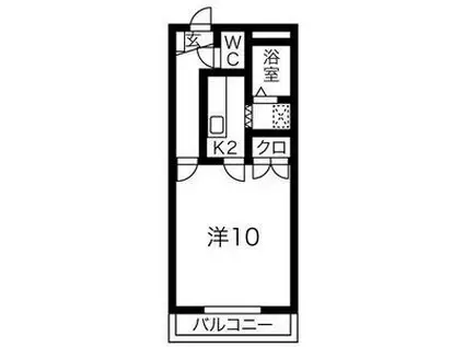 クレストール生桑(1K/2階)の間取り写真