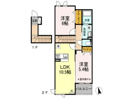 コンフォート・W(2LDK/2階)の間取り写真