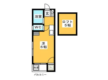 メゾン・サン薬院(ワンルーム/2階)の間取り写真