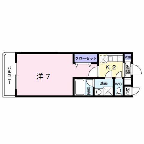 嵐山パレス(1K/1階)の間取り写真