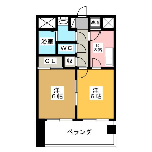 アーバンビュー南県(2K/5階)の間取り写真