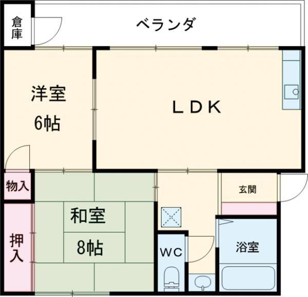 BIRDLAND(2LDK/3階)の間取り写真