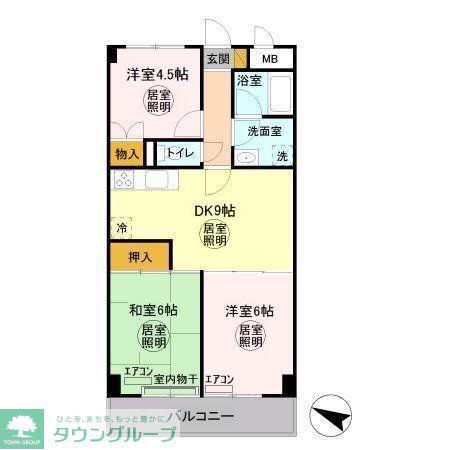 YS習志野台(3DK/1階)の間取り写真