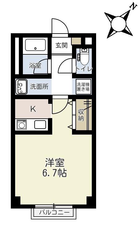 ミレニアム東大宮(1K/1階)の間取り写真