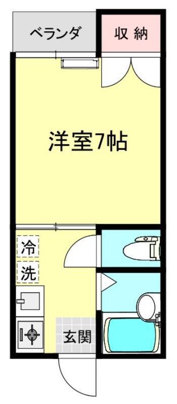 ヴィラKAGA(1K/1階)の間取り写真