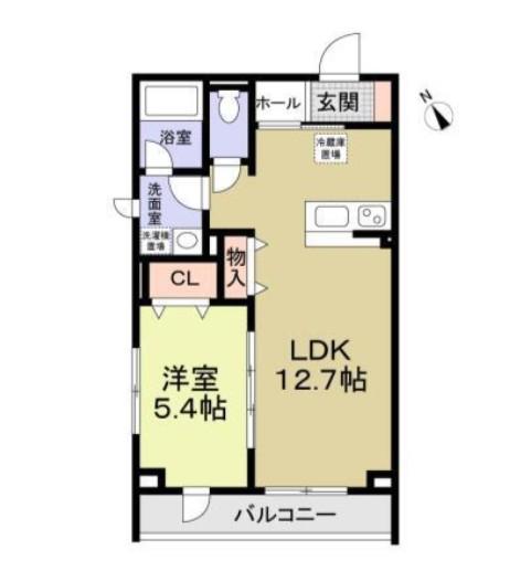 レザン東長沼(1LDK/2階)の間取り写真