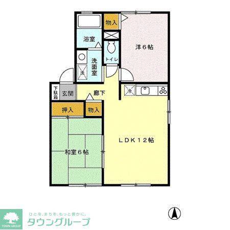 レクサス(2LDK/1階)の間取り写真
