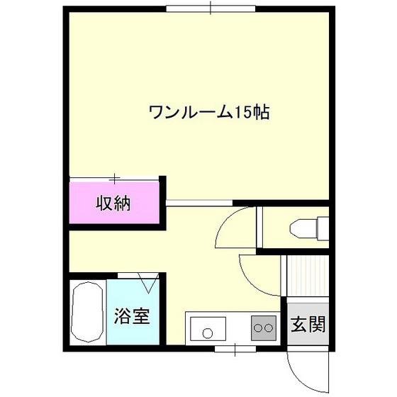 レジデンスII(ワンルーム/1階)の間取り写真