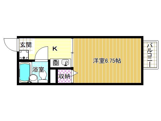 COMFORT 恵(1K/2階)の間取り写真